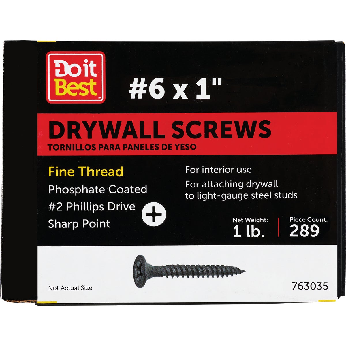 Do it #6 x 1 In. Coarse Thread Gray Phosphate Drywall Screw (1 Lb.-Box)