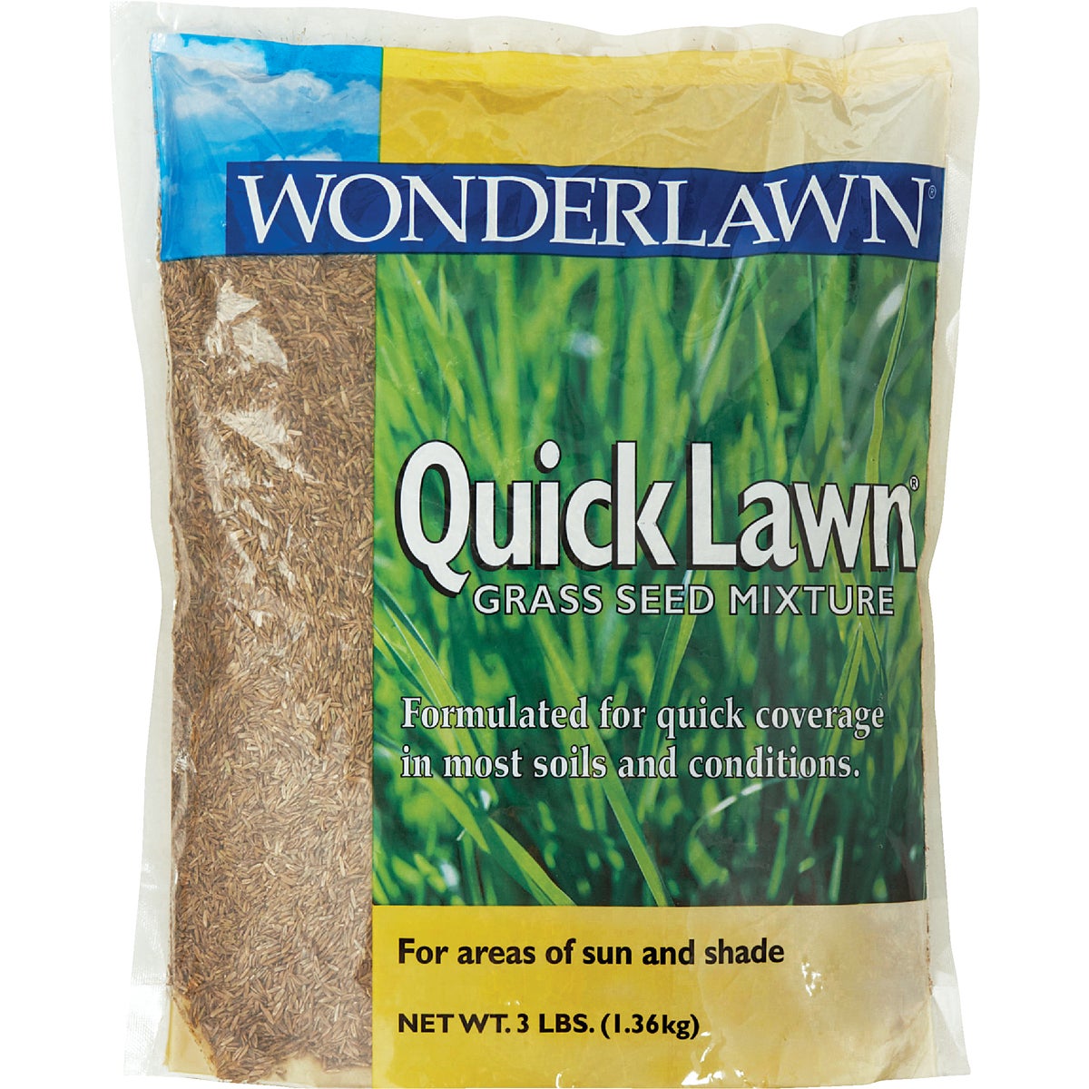 Wonderlawn Quick Lawn 3 Lb. 900 Sq. Ft. Coverage Annual & Perennial Ryegrass Grass Seed