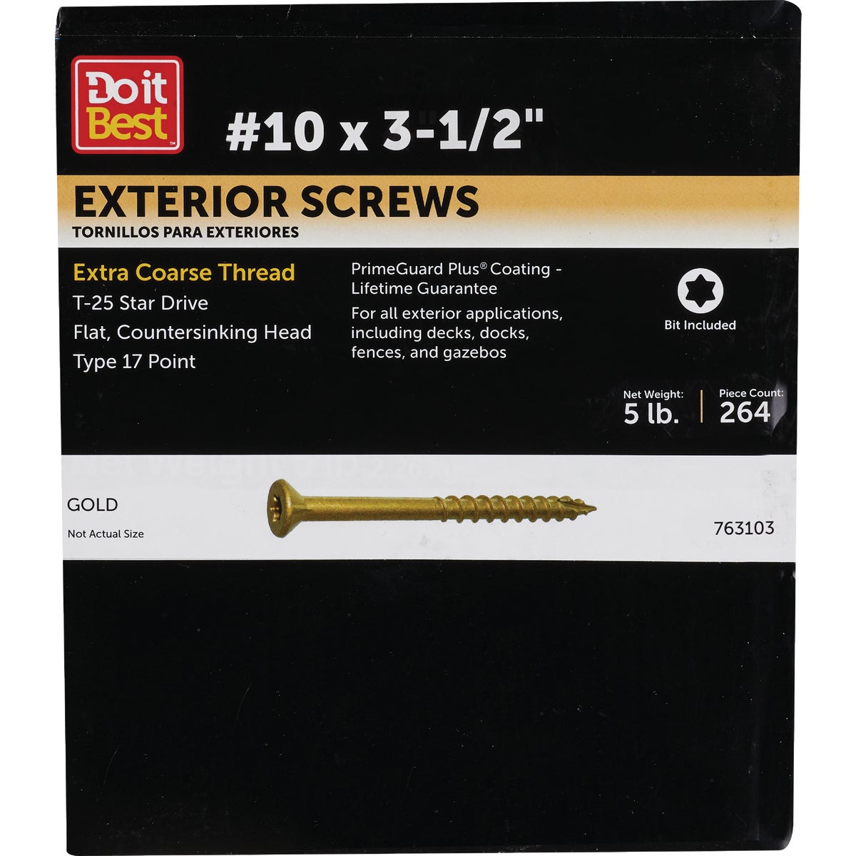 Do it #10 x 3-1/2 In. Gold Star Bugle-Head Wood Exterior Screw (5 Lb. Box)