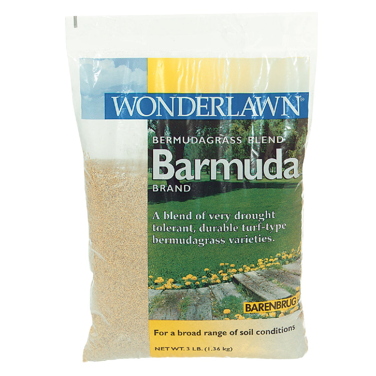 Wonderlawn 3 Lb. 675 Sq. Ft. Coverage 100% Bermuda Hulled Bermudagrass Grass Seed