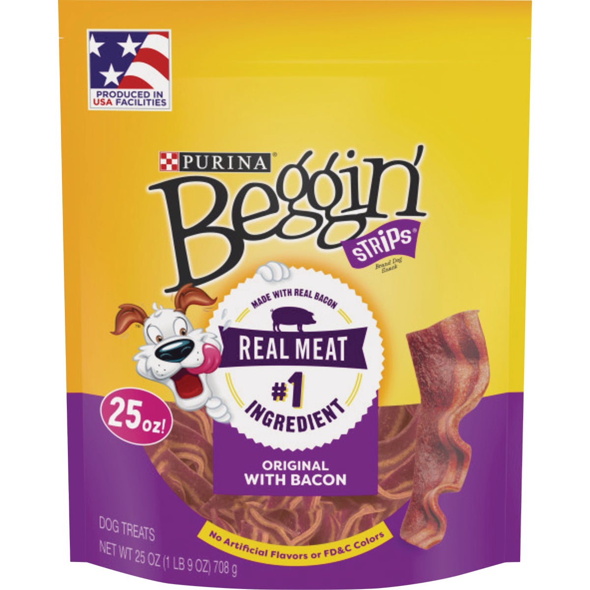 Purina Beggin' Strips Bacon Flavor Chewy Dog Treat, 25 Oz.