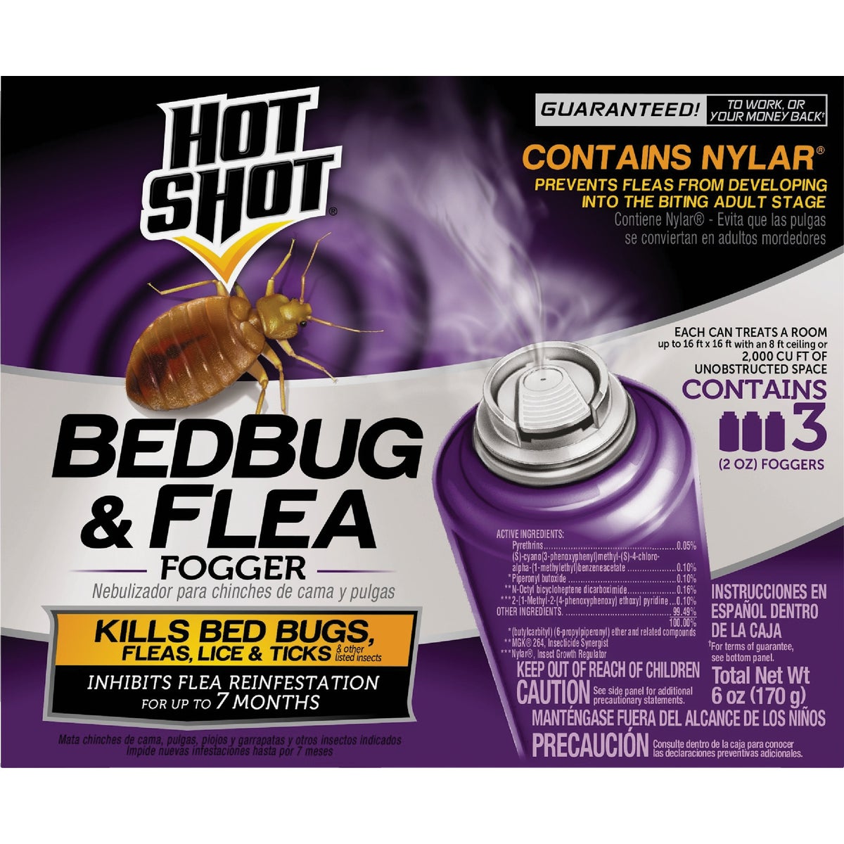 Hot Shot 2 Oz. Flea & Bedbug Indoor Insect Fogger (3-Pack)