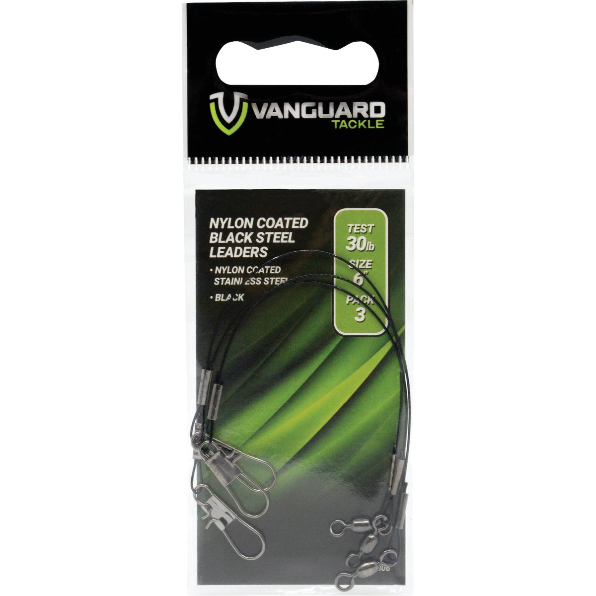 Vanguard 30 Lb. 6 In. Nylon Coated Black Steel Leader (3-Pack)