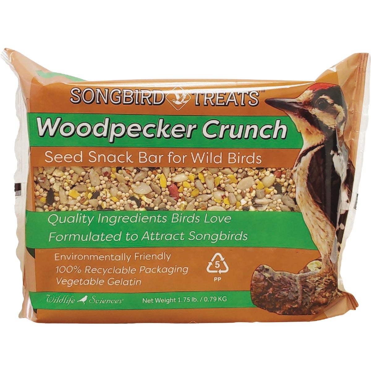 Wildlife Sciences Songbird Treats 1.75 Lb. Woodpecker Crunch Seed Bar