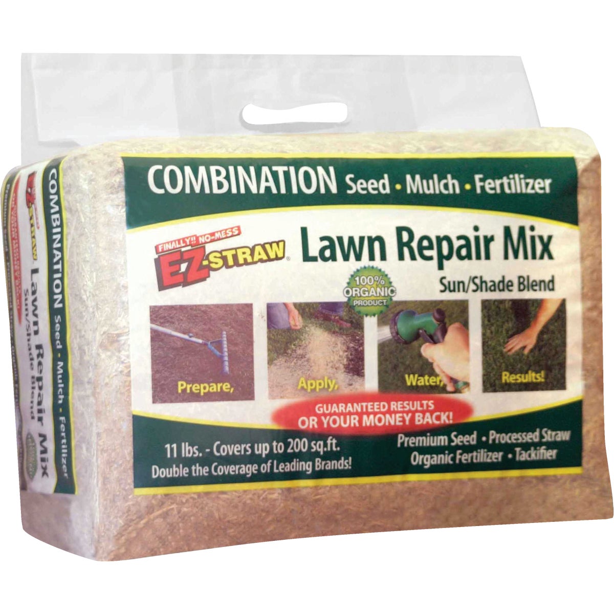 EZ Straw 11 Lb. 200 Sq. Ft. Coverage Sun & Shade Organic Lawn Repair Mix