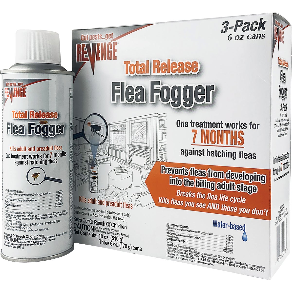 Bonide Revenge Flea 6 Oz. Indoor Insect Fogger (3-Pack)