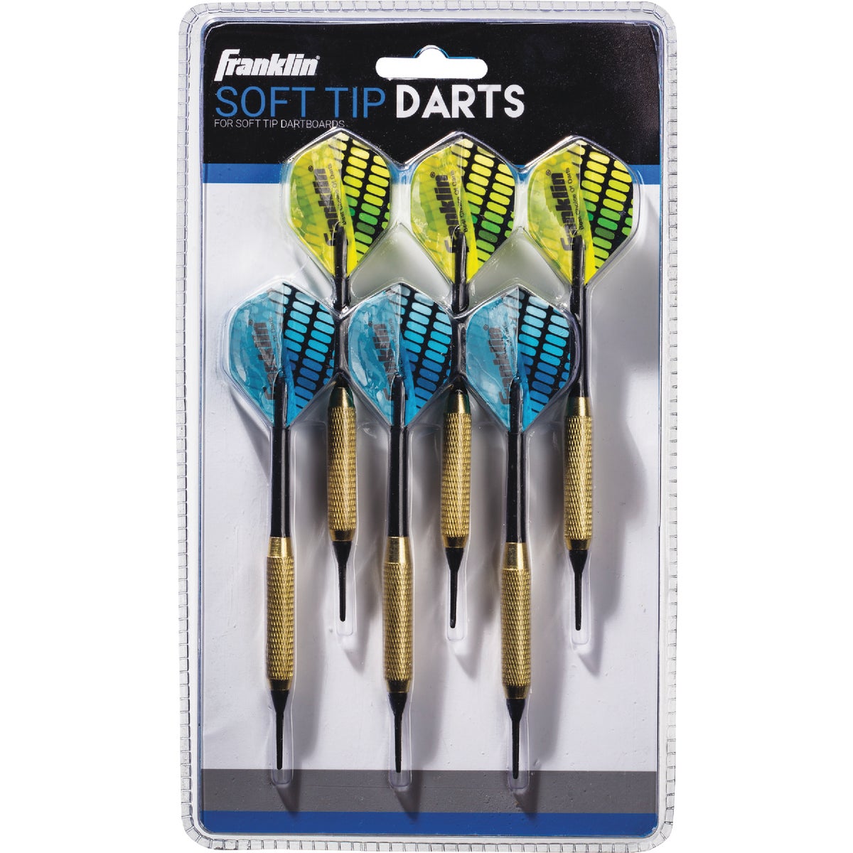 Franklin Brass-Coated Steel 18 Gm. Soft Tip Dart Set (6-Pack)