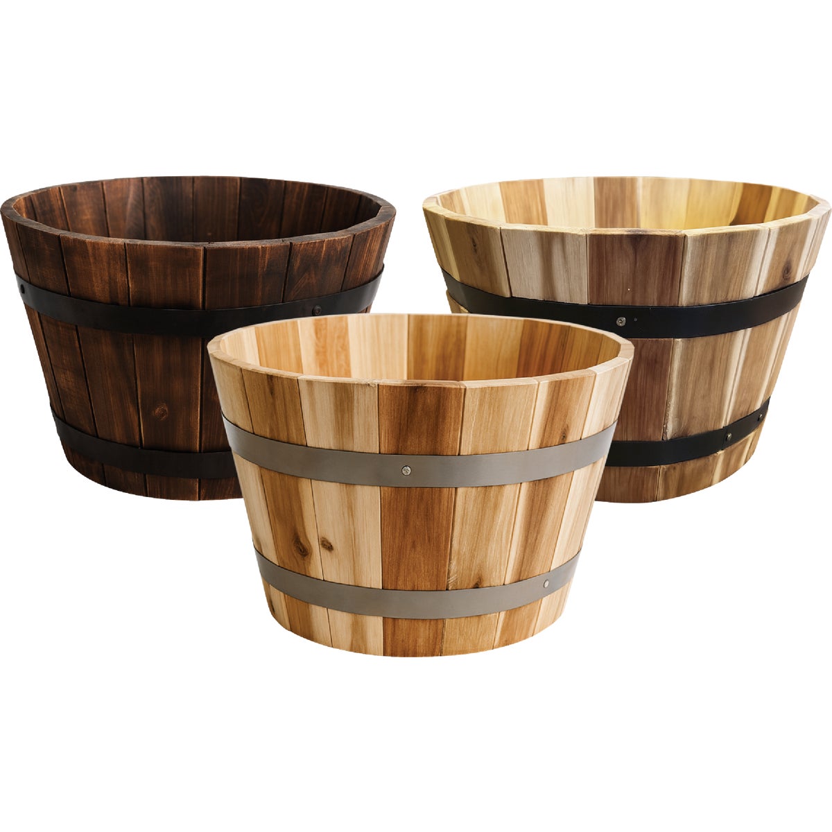 Real Wood Products Acacia Tub Planter Mixed Pallet (36-Piece)