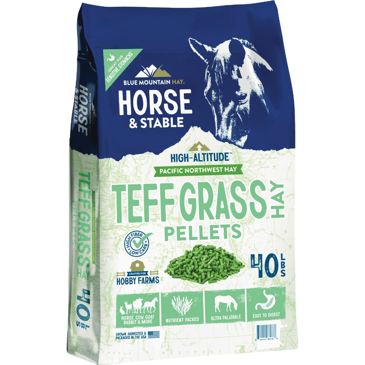 Blue Mountain Hay High Altitude 40 Lb. Teff Grass Hay Pellets