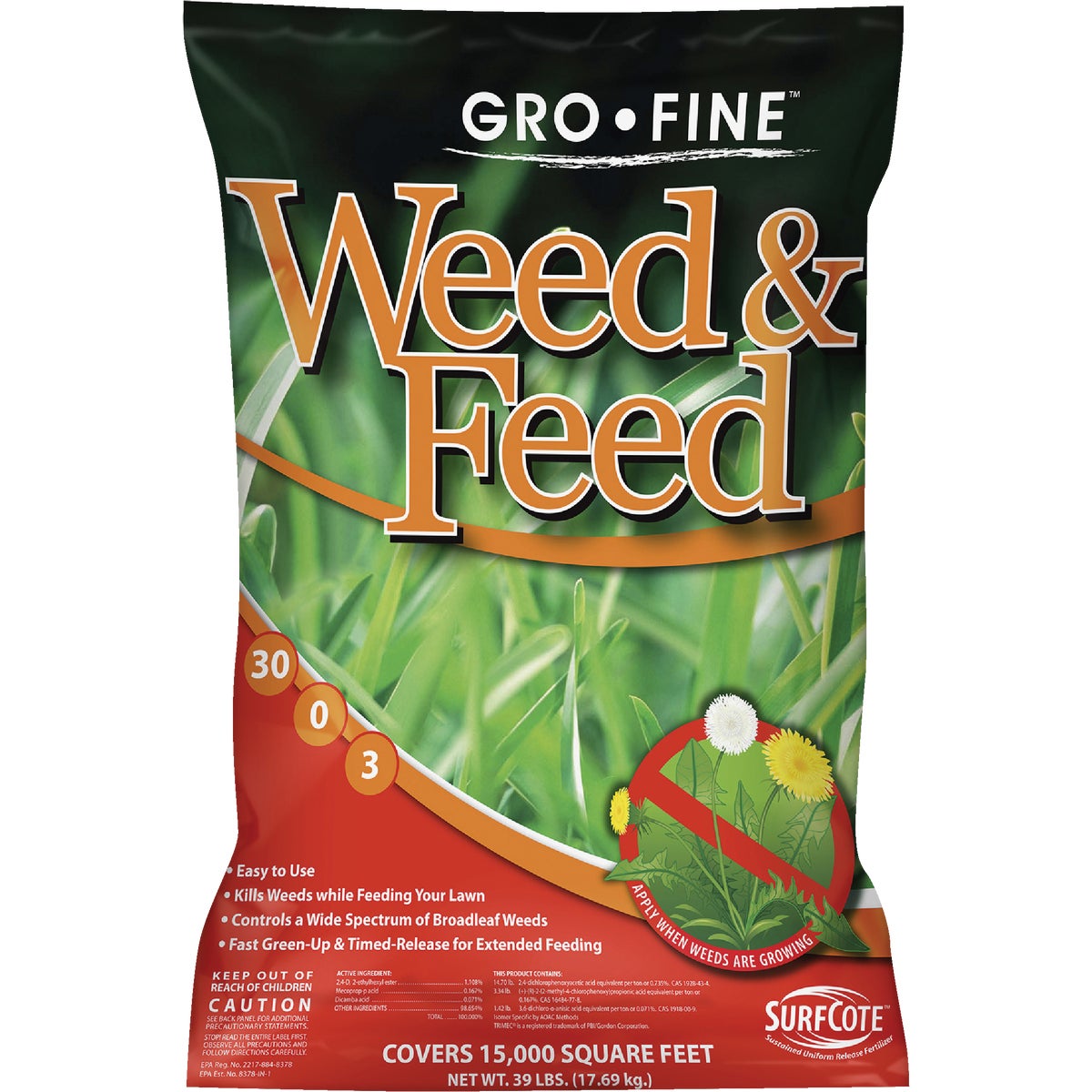 Gro-Fine Weed & Feed Lawn Fertilizer with Weed Killer