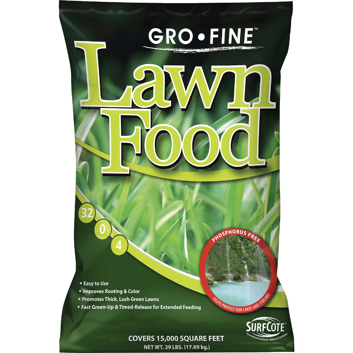 Gro-Fine 39 Lb. 15,000 Sq. Ft. 32-0-4 Phosphorus Free Lawn Fertilizer