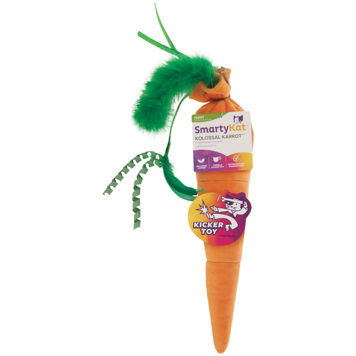 SmartyKat Kolossal Karrot Plush Catnip Kicker Cat Toy