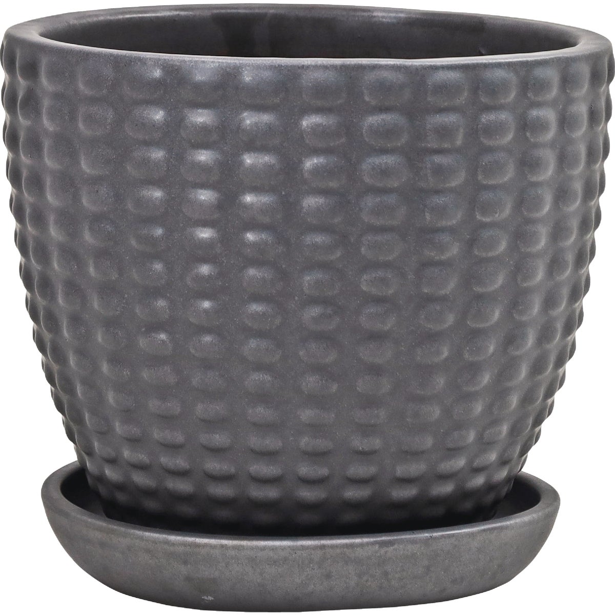 Deroma Bayfield 11.6 In. Dia. Matte Black Ceramic Planter