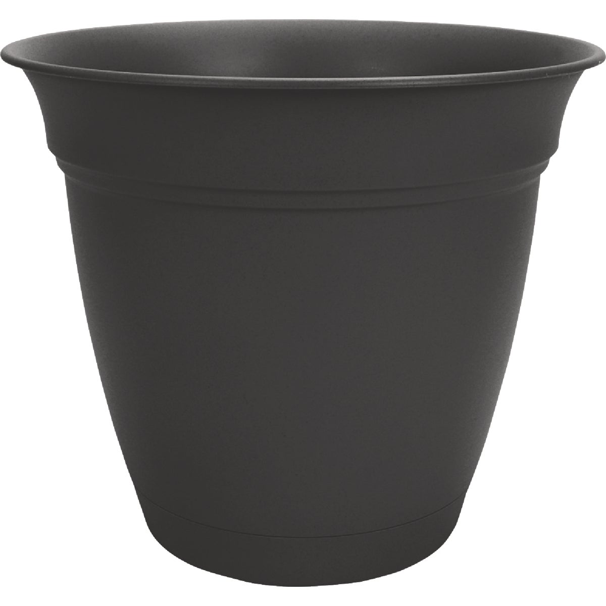 HC Companies Eclipse 20 In. Black Planter with Saucer