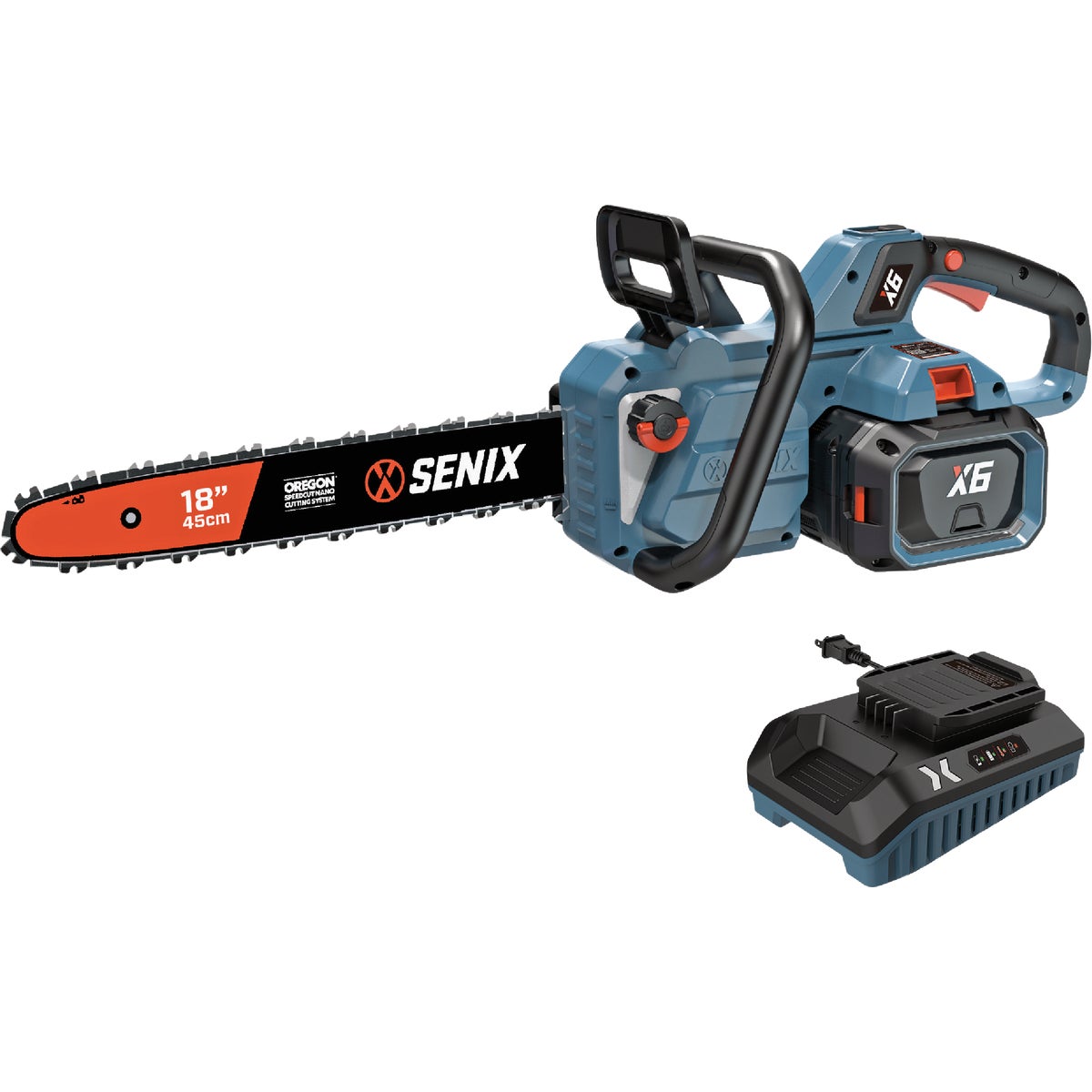 Senix X6 60V Max 16 In. Brushless Cordless Chainsaw Kit with 4.0 Ah Battery & Charger