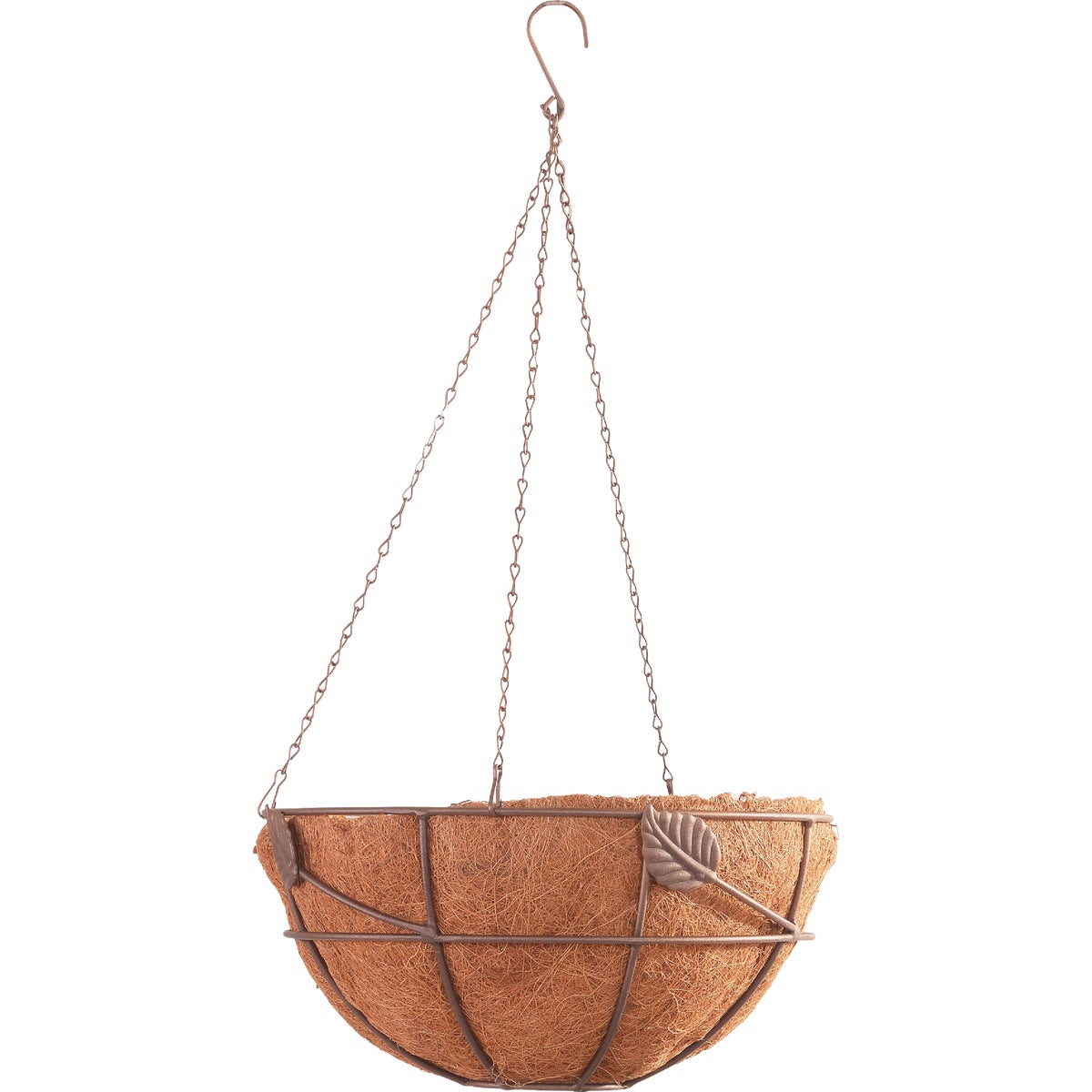 American Gardenworks Jardin 14 In. Steel Bronze Powder Coat Hanging Basket with Coco Liner