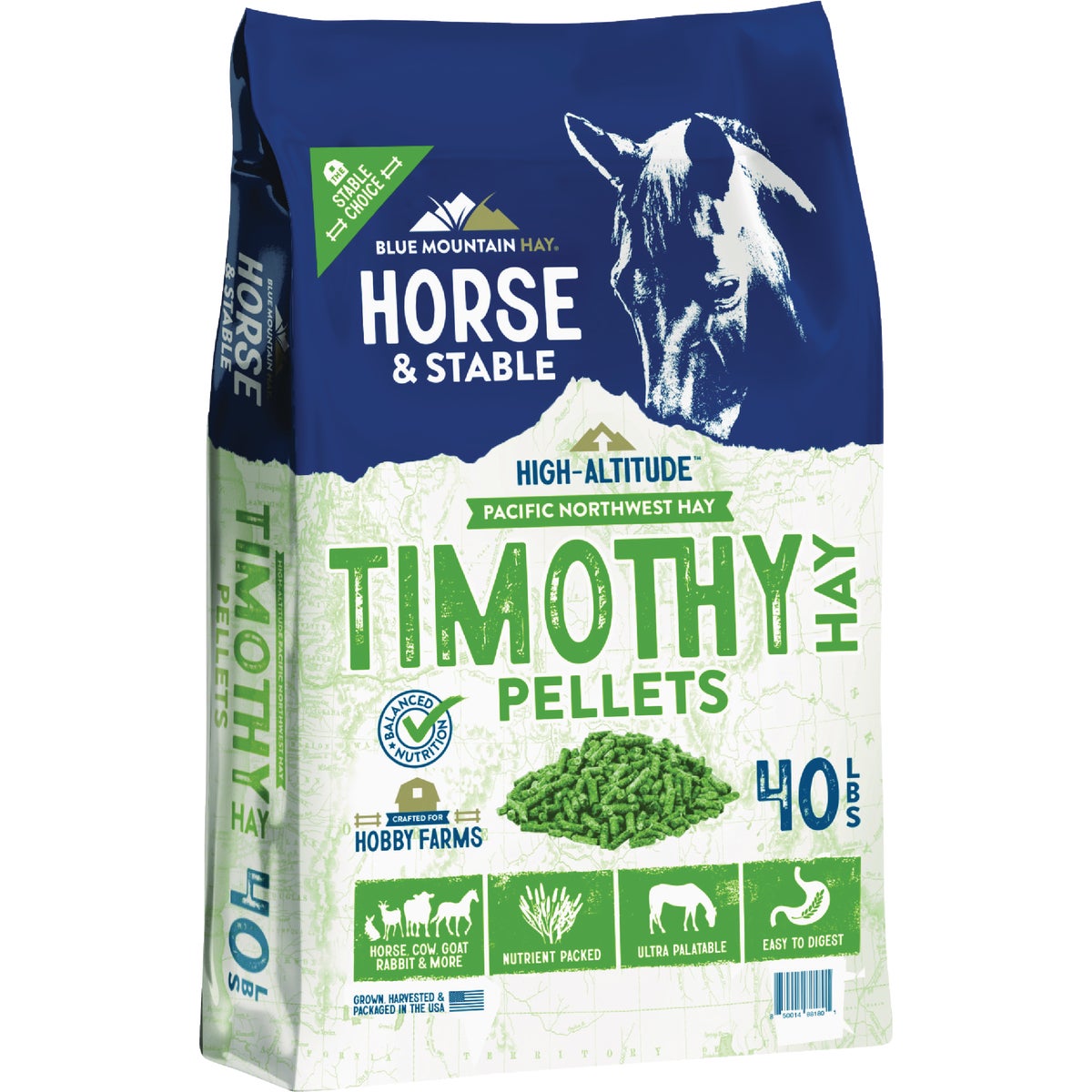 Blue Mountain Hay High Altitude 40 Lb. Timothy Hay Pellets
