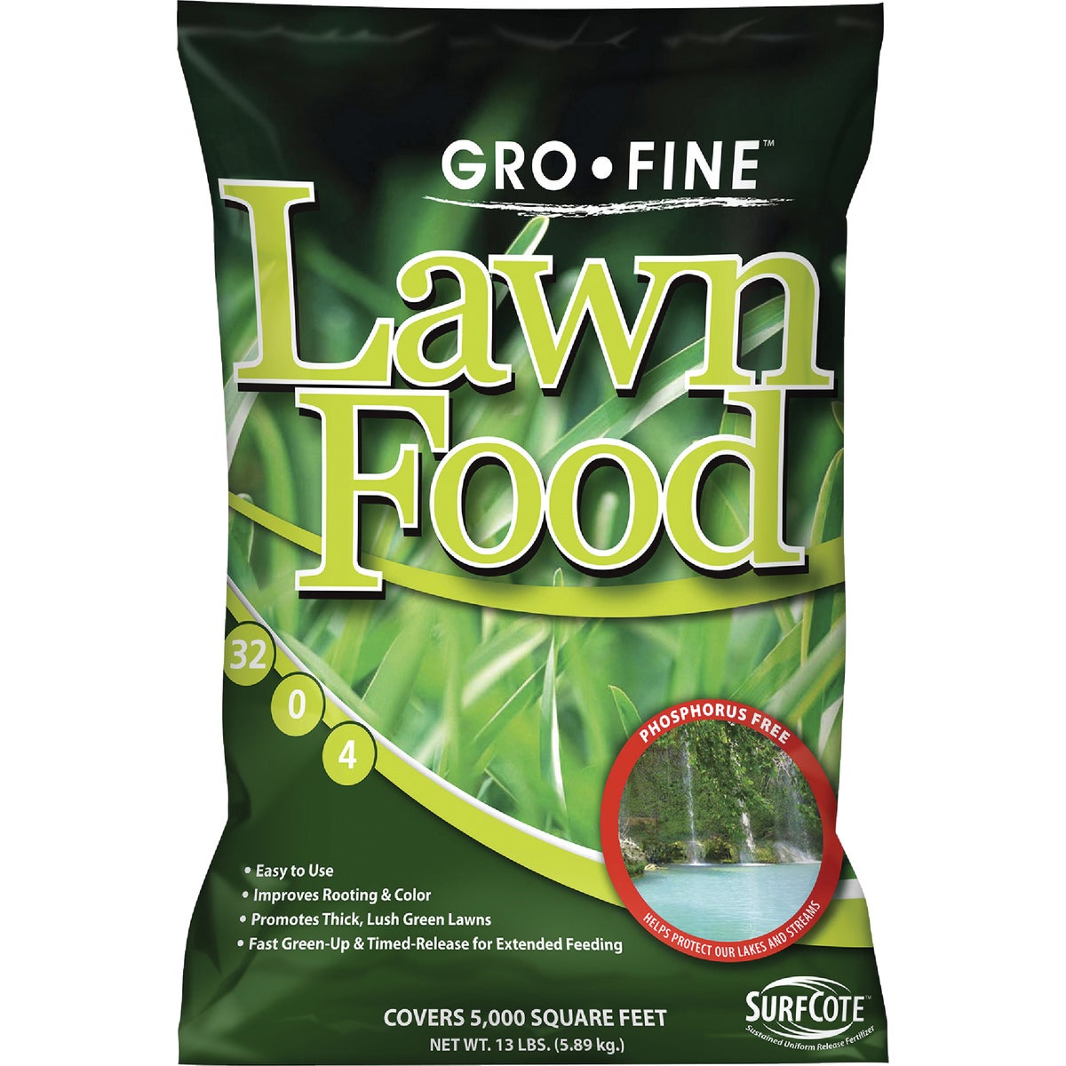 Gro-Fine 13 Lb. 5000 Sq. Ft. 32-0-4 Phosphorus Free Lawn Fertilizer