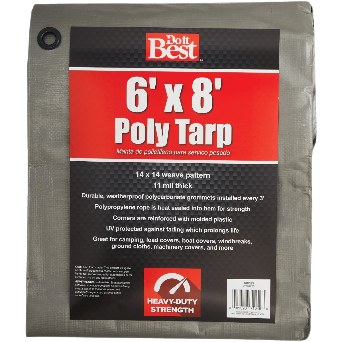 Do it Best Silver Woven 6 Ft. x 8 Ft. Heavy Duty Poly Tarp