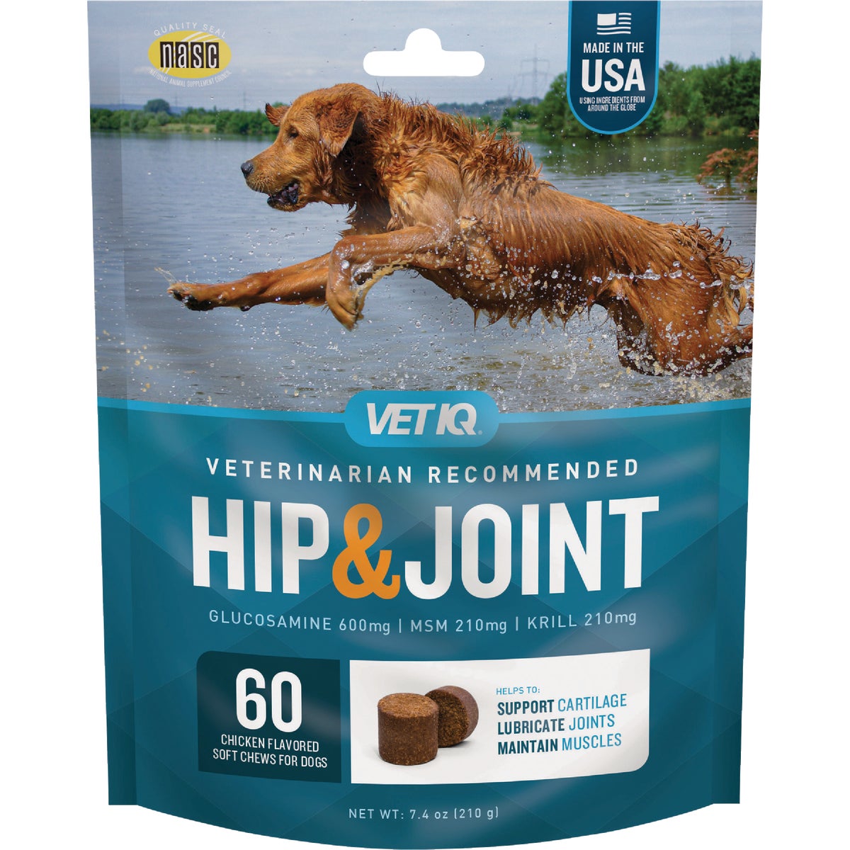 VetIQ 7.4 Oz. Chicken Flavored Hip & Joint Dog Chew (60-Pack)