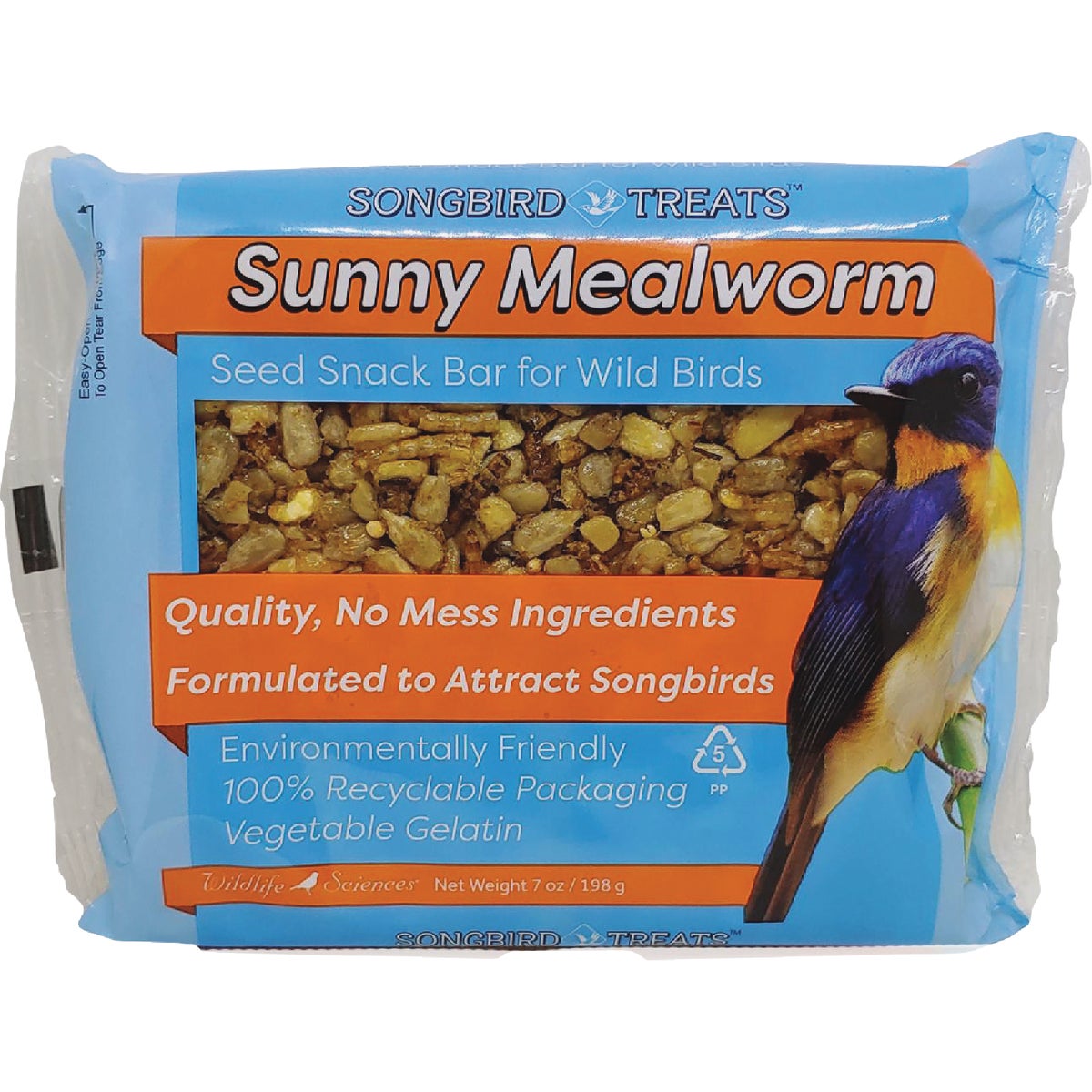 Wildlife Sciences Songbird Treats 1 Lb. Sunny Mealworm Seed Snack Bar