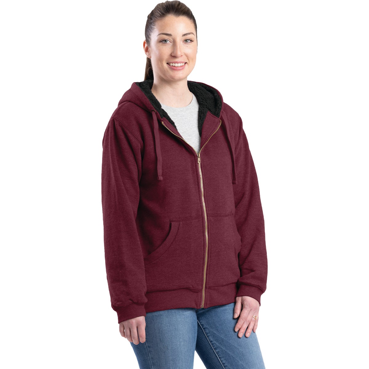 Berne Women's 2XL Cabernet Insulated Full-Zip Hooded Sweatshirt