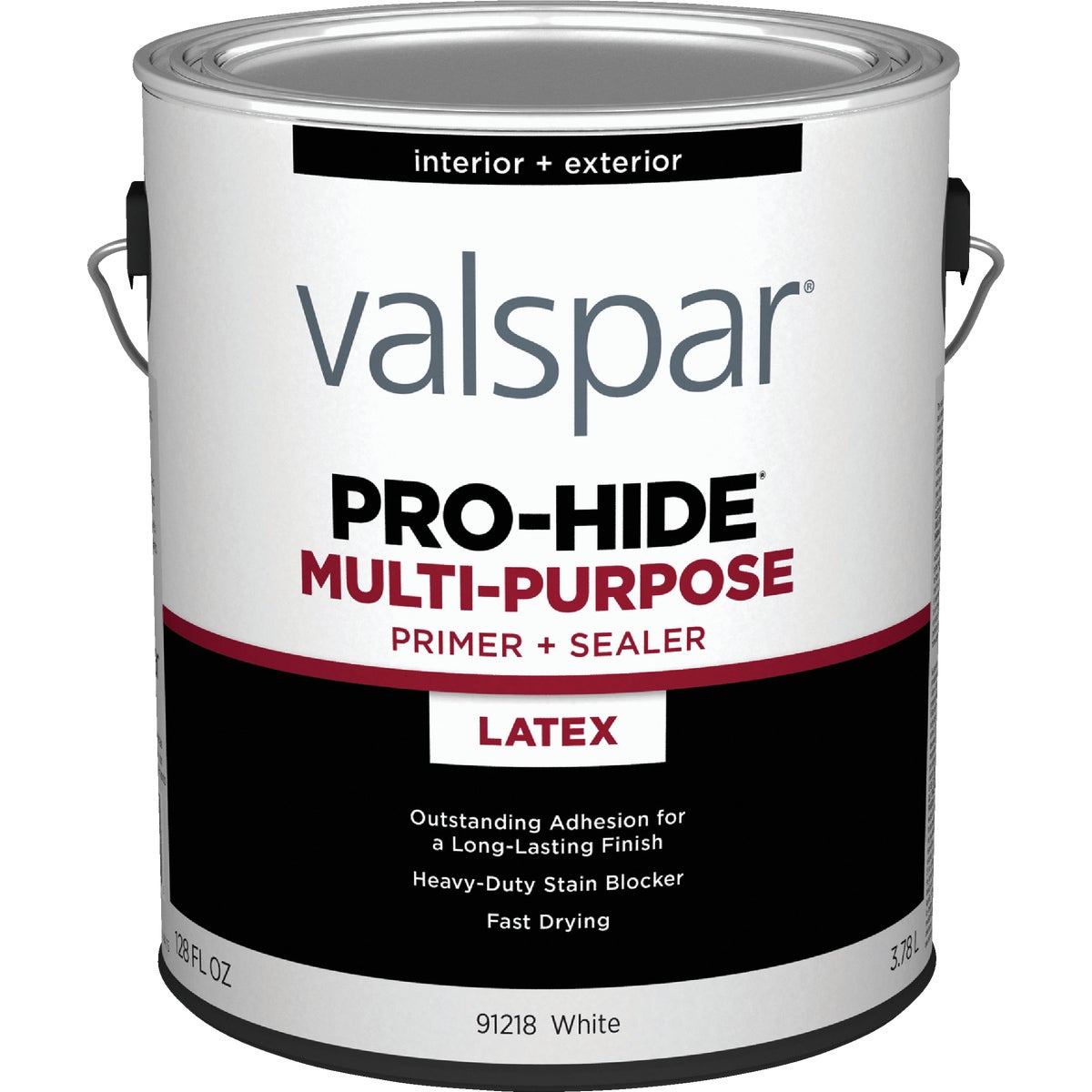 Valspar Pro-Hide Waterborne Interior/Exterior Multi-Purpose Primer & Sealer, White, 1 Gal.