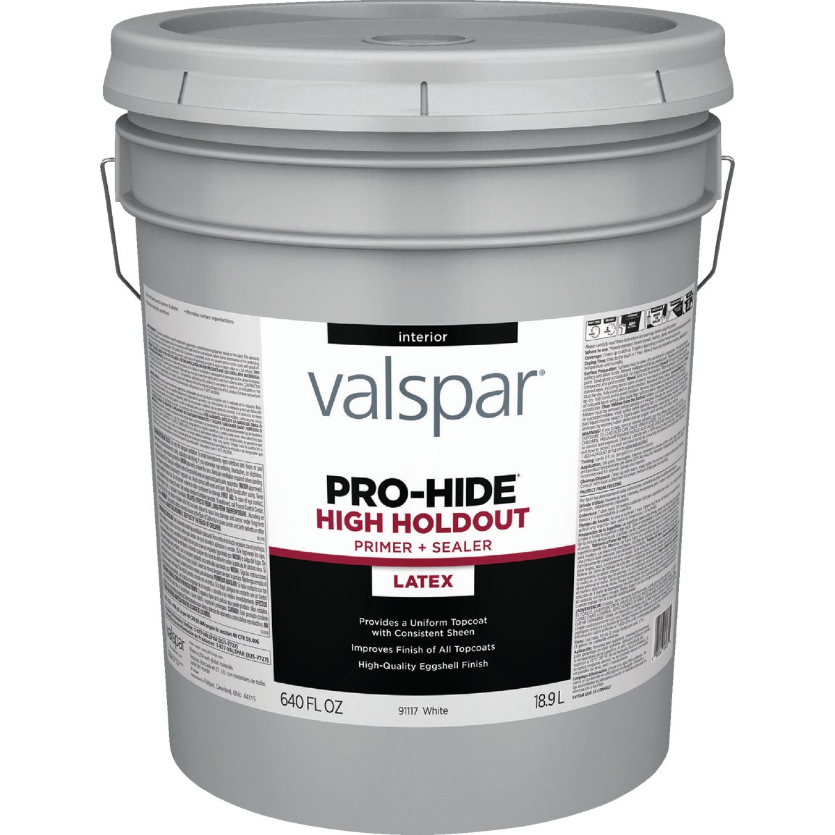 Valspar Pro-Hide High Hold Out Interior Primer Sealer, White, 5 Gal.