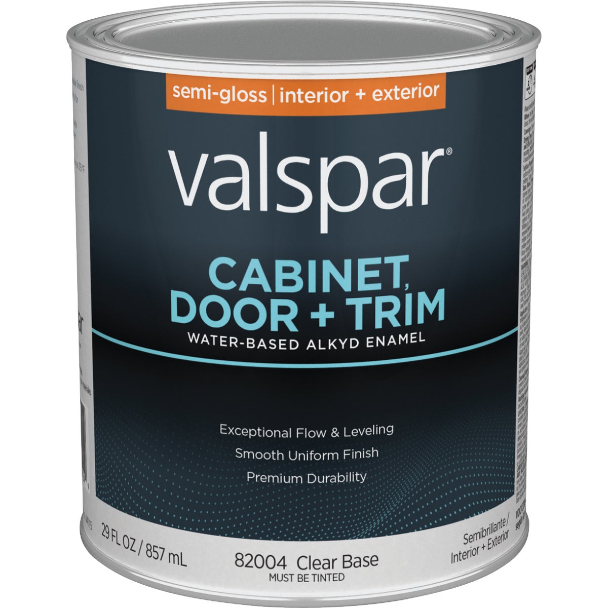 Valspar Cabinet Door & Train Waterborne Alkyd Semi-Gloss Interior/Exterior Enamel, Clear Base, 1 Qt.