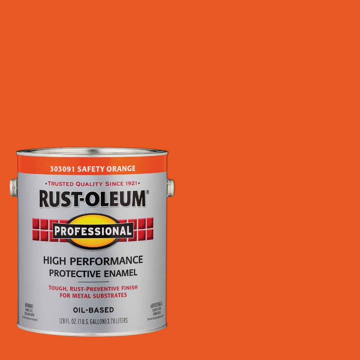 Rust-Oleum Professional Oil-Based Gloss VOC Formula Rust Control Enamel, Safety Orange, 1 Gal.