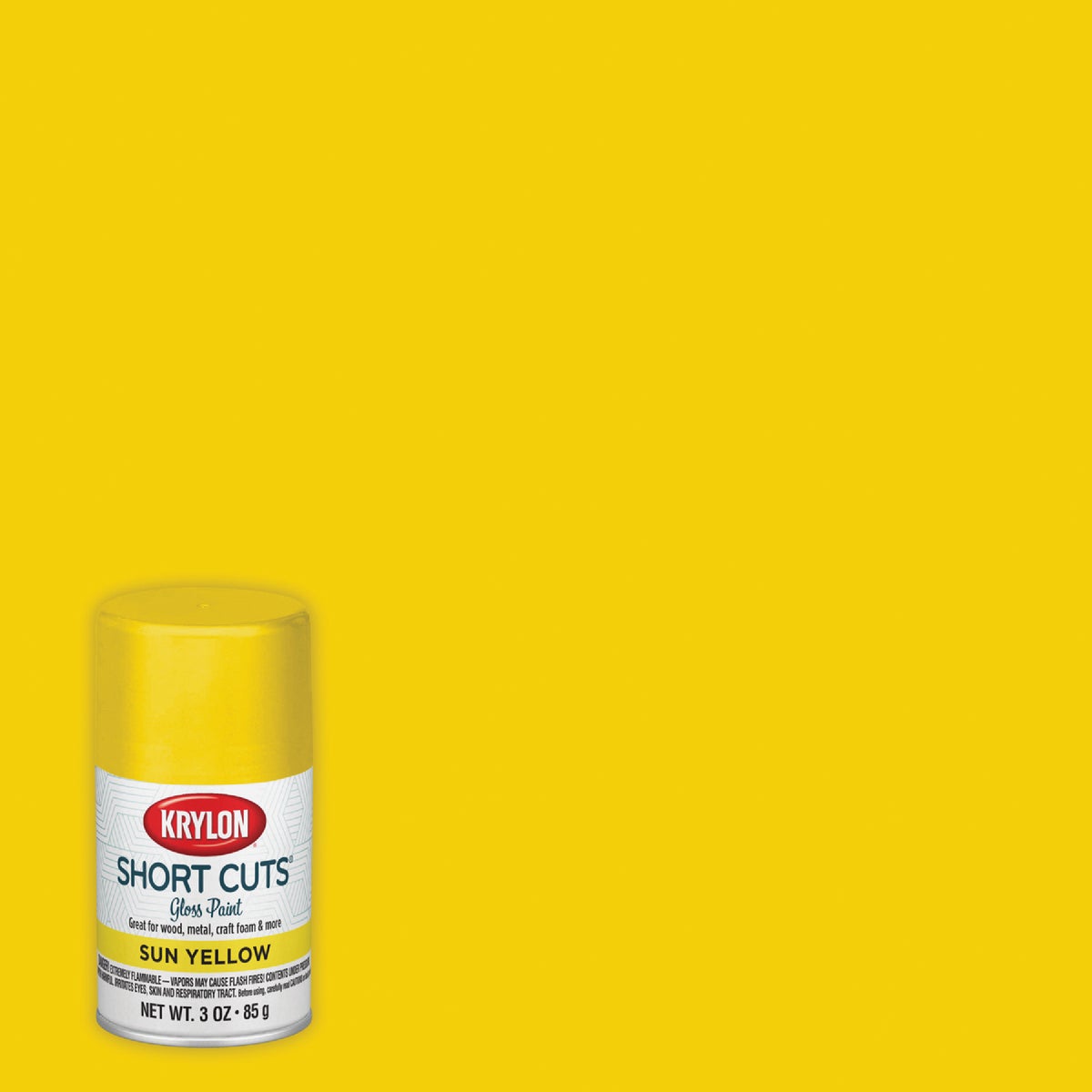 Krylon Short Cuts 3 Oz. High-Gloss Enamel Spray Paint, Sun Yellow