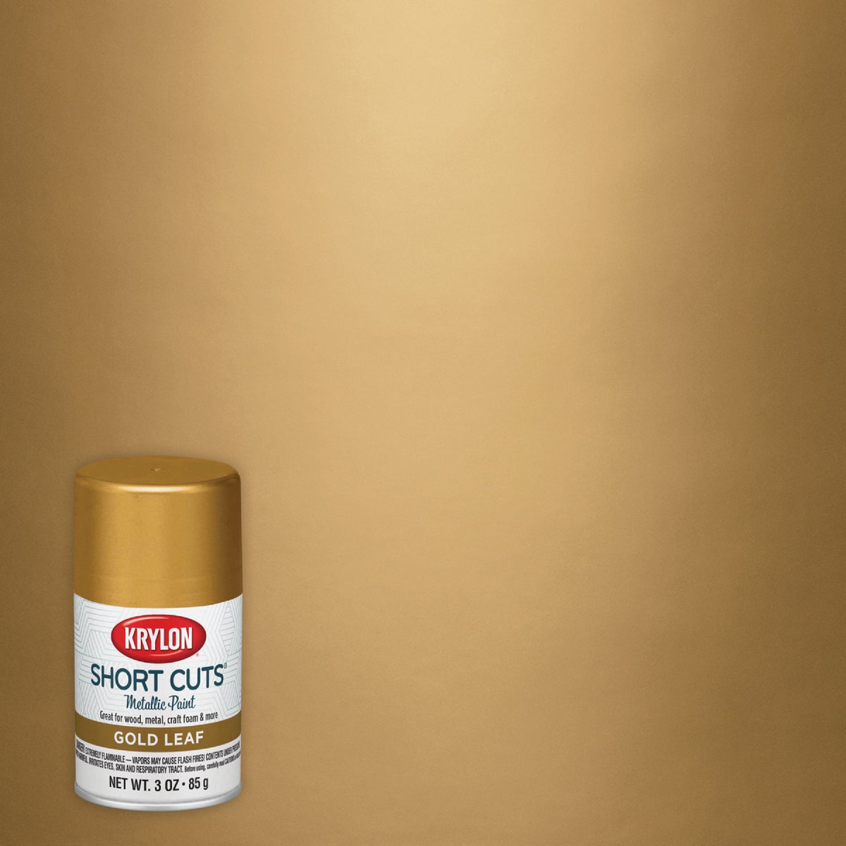 Krylon Short Cuts 3 Oz. High-Gloss Enamel Metallic Spray Paint, Gold Leaf