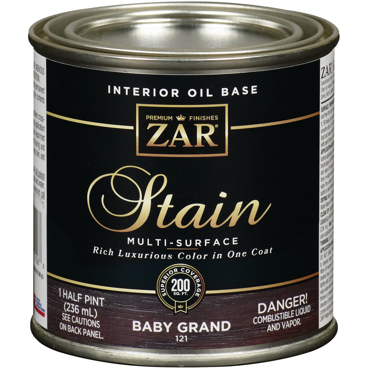 ZAR Oil-Based Wood Stain, Baby Grand, 1/2 Pt.