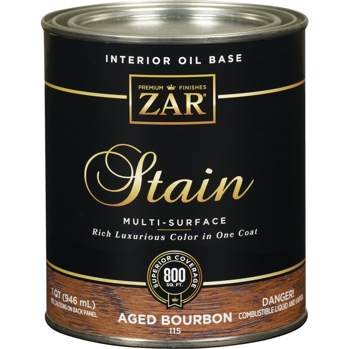 ZAR Oil-Based Wood Stain, Aged Bourbon, 1 Qt.