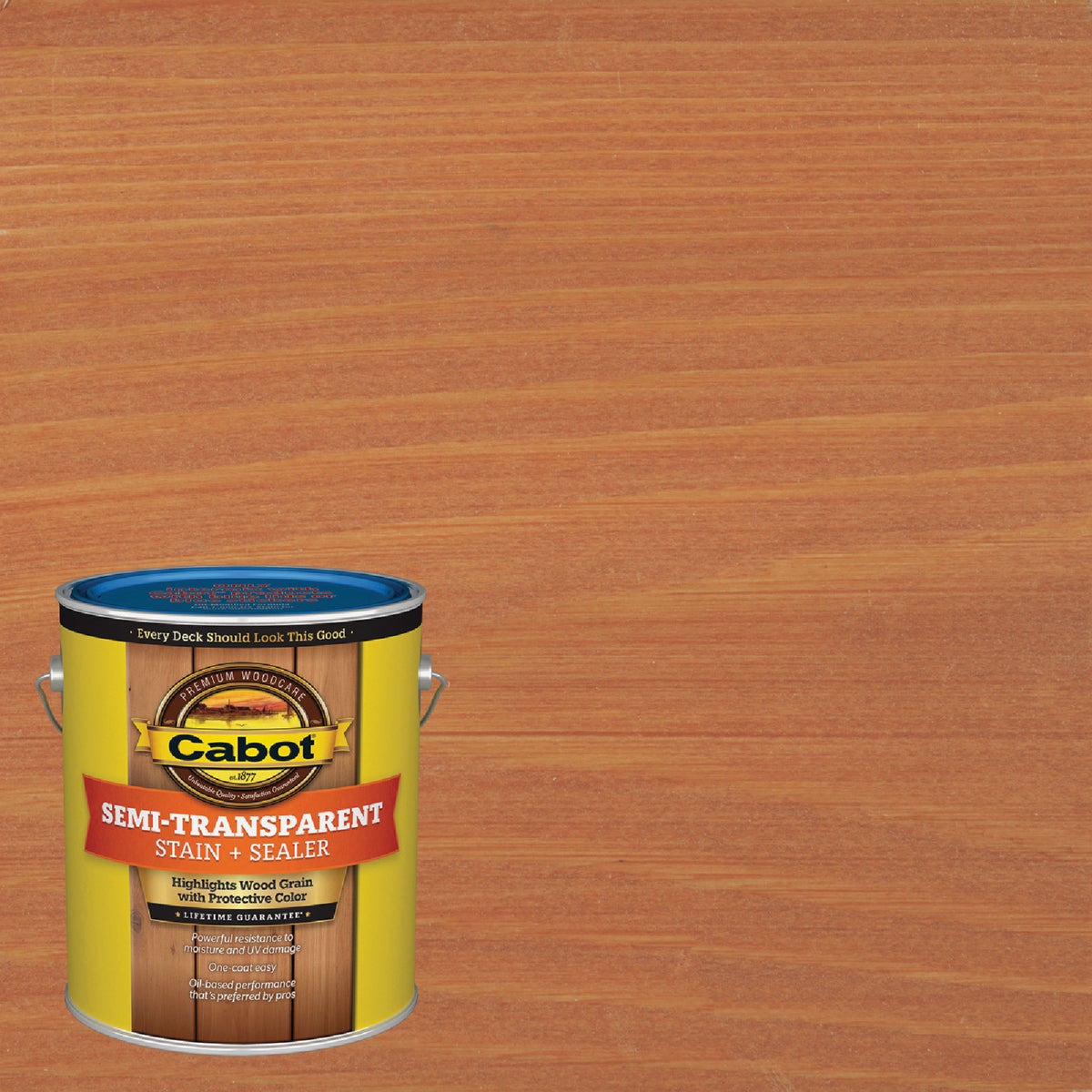 Cabot VOC Semi-Transparent Deck & Siding Exterior Stain, Redwood, 1 Gal.