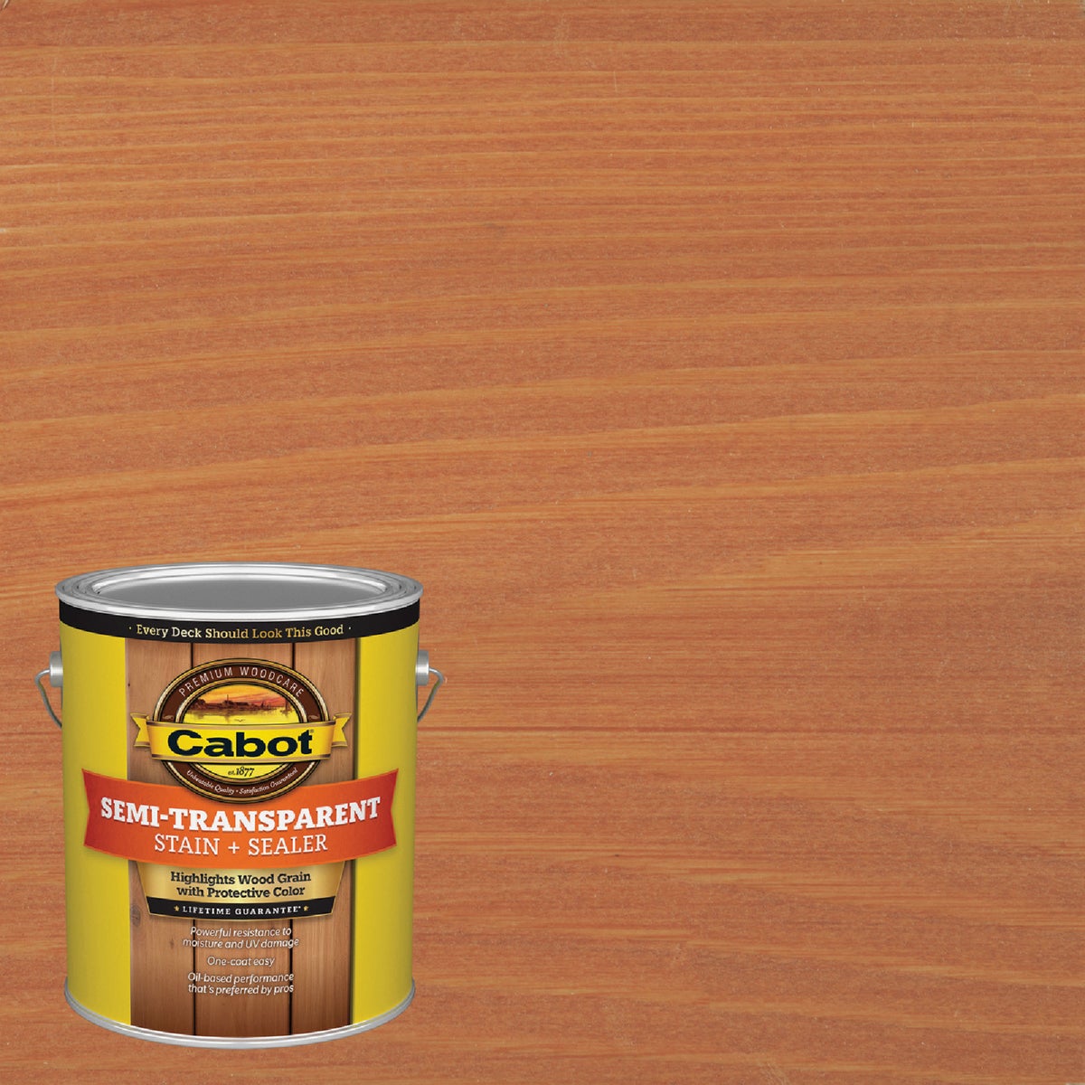 Cabot Semi-Transparent Deck & Siding Exterior Stain & Sealer, Redwood, 1 Gal.