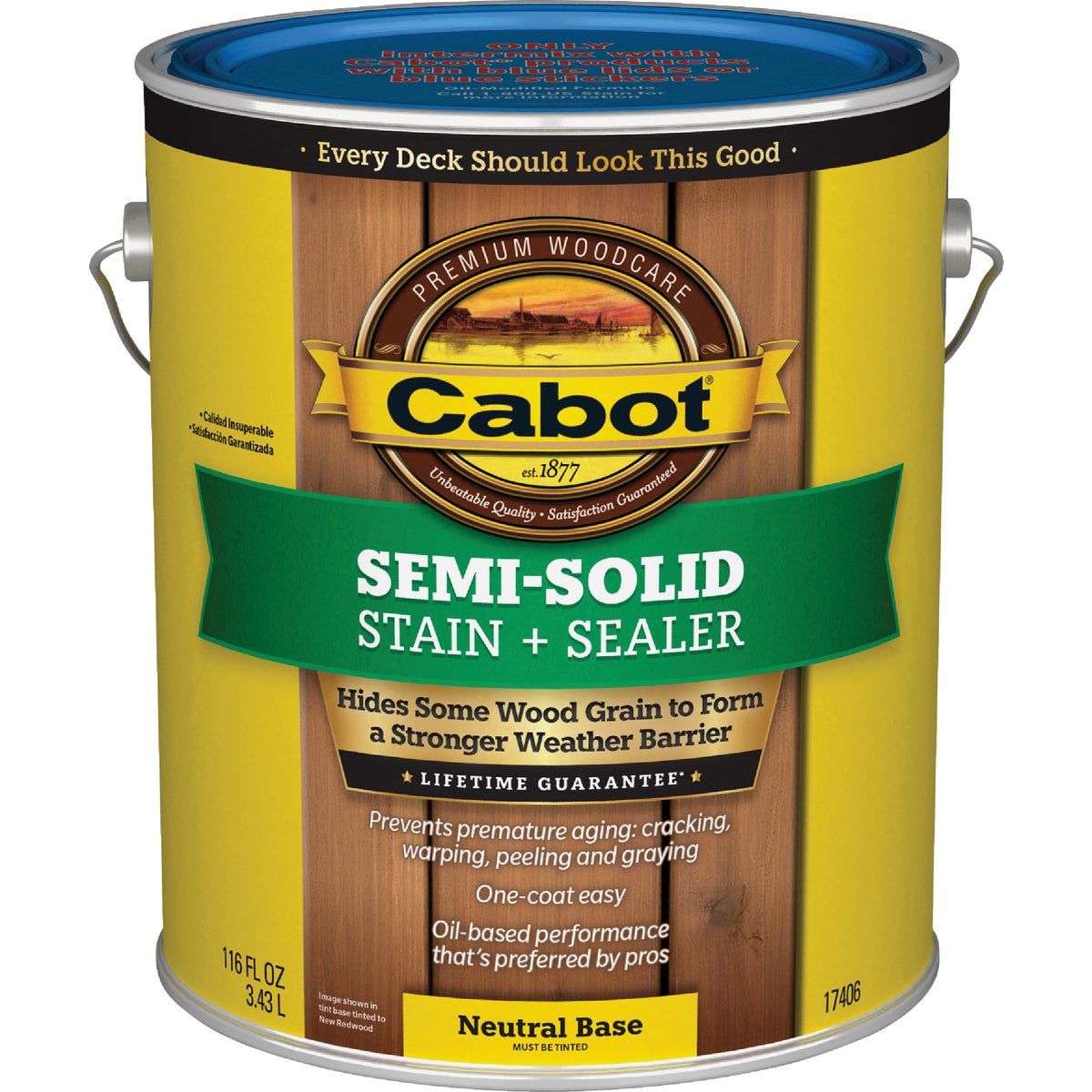 Cabot VOC Semi-Solid Deck & Siding Stain, Neutral Base, 1 Gal.