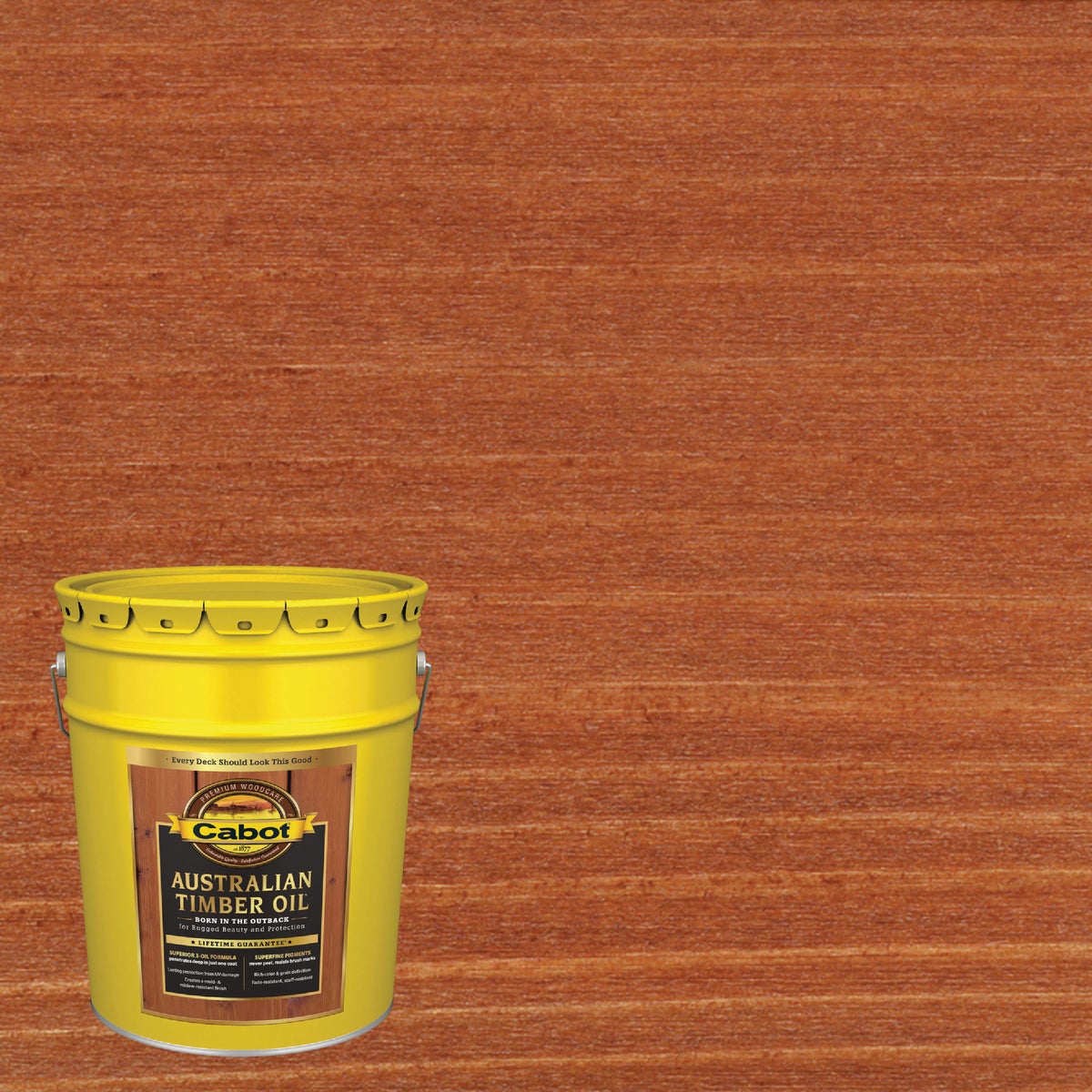Cabot Australian Timber Oil Translucent Exterior Oil Finish, Mahogany Flame, 5 Gal.