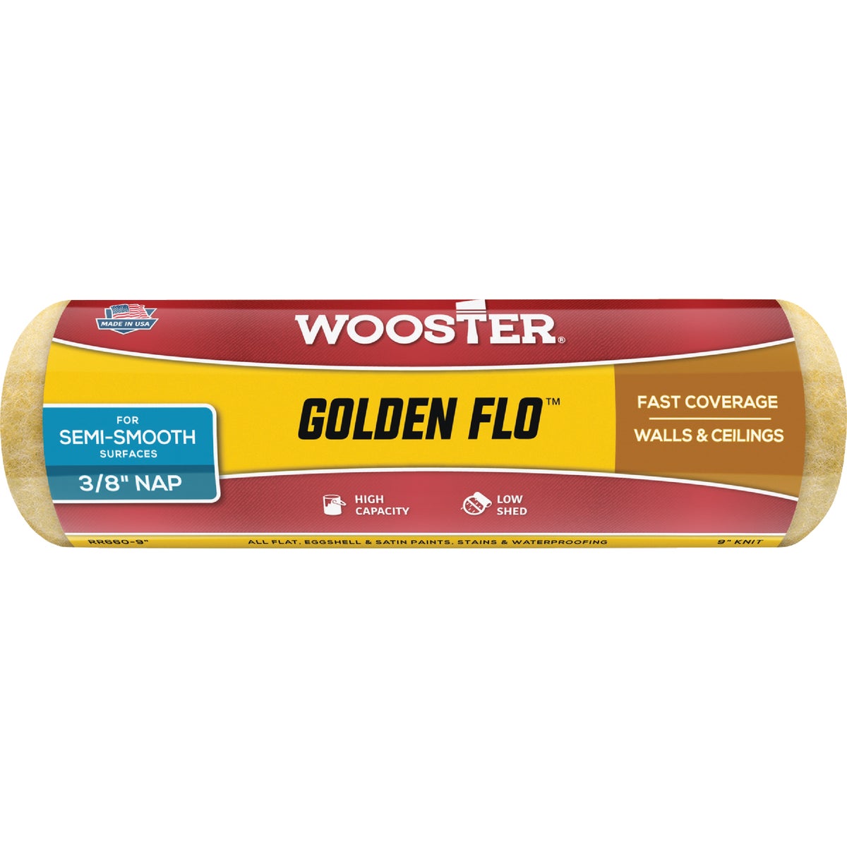 Wooster Golden Flo 9 In. x 3/8 In. Knit Fabric Roller Cover