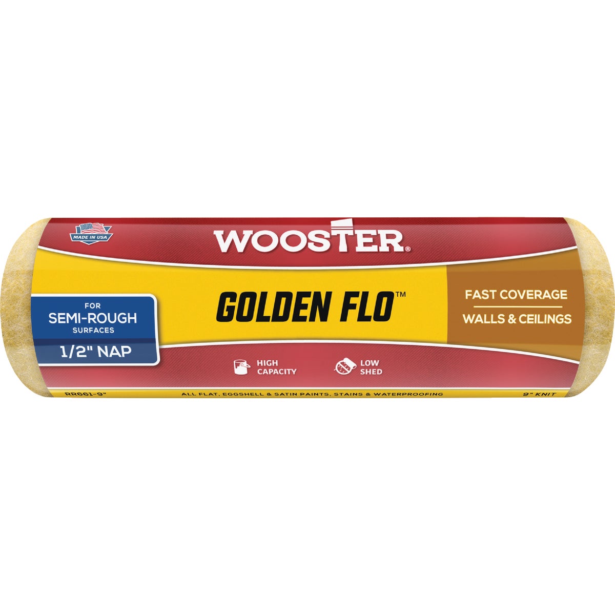 Wooster Golden Flo 9 In. x 1/2 In. Knit Fabric Roller Cover