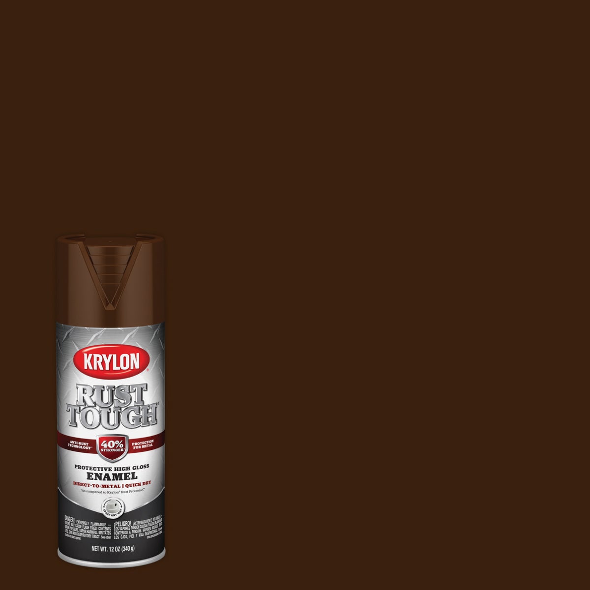 Krylon Rust Tough 12 Oz. Gloss Alkyd Enamel Spray Paint, Leather Brown