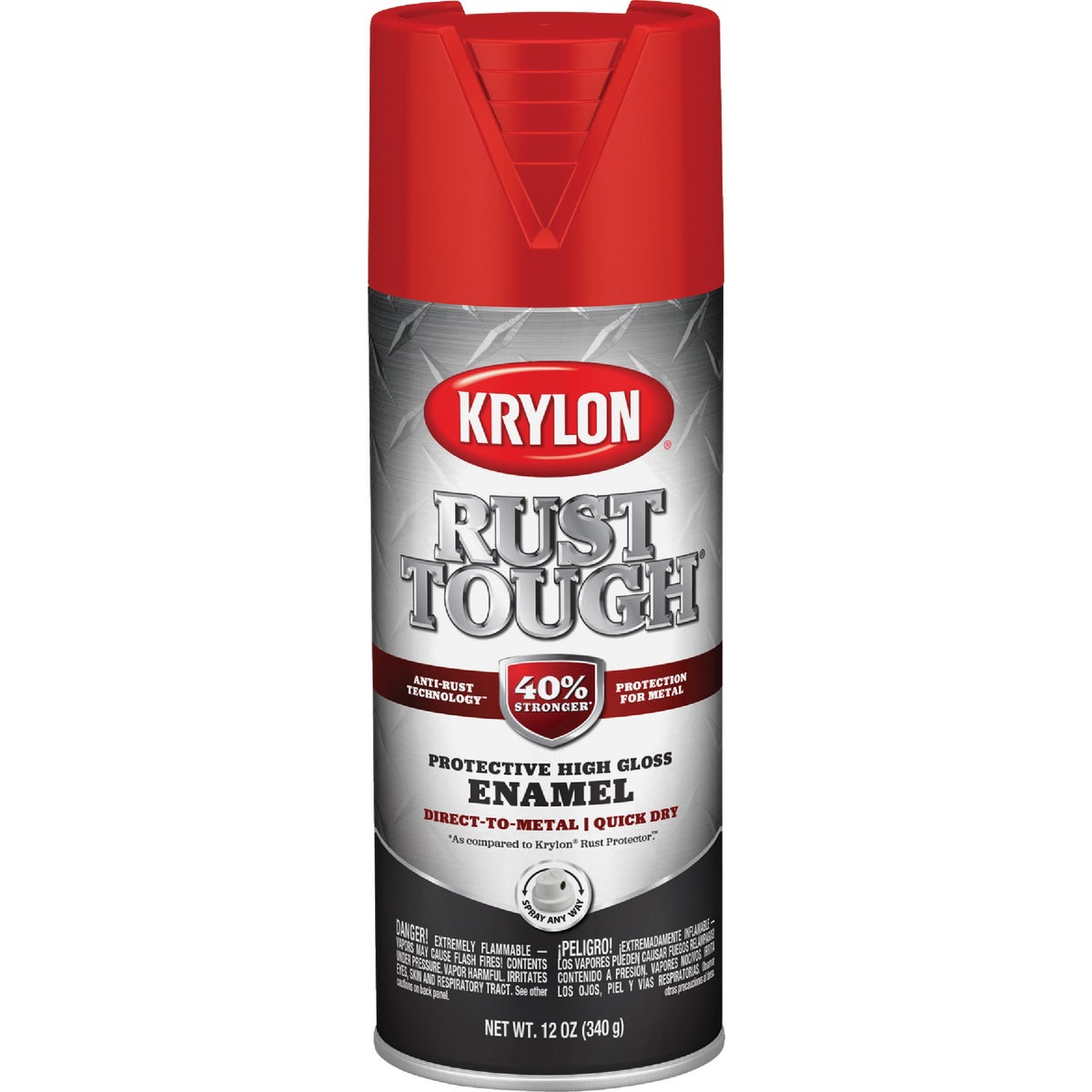 Krylon Rust Tough 12 Oz. Gloss Alkyd Enamel Spray Paint, Radiant Red/Safety Red