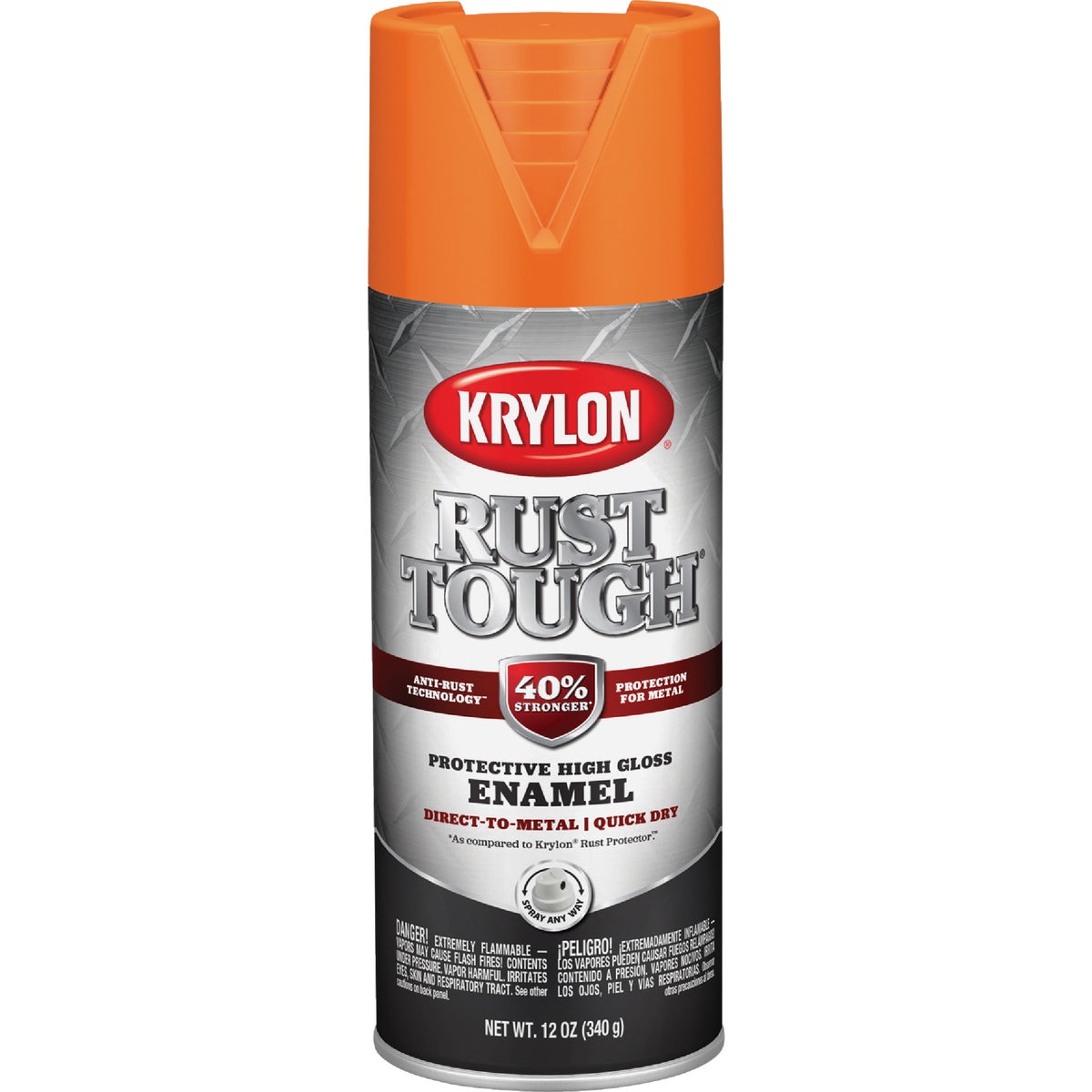 Krylon Rust Tough 12 Oz. Gloss Alkyd Enamel Spray Paint, Orange