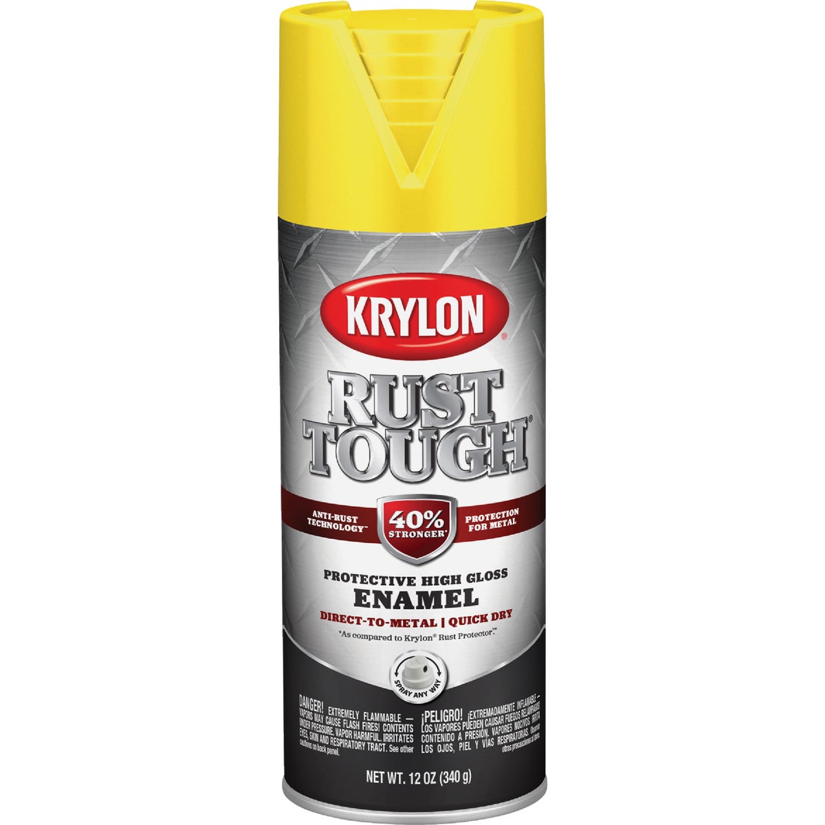 Krylon Rust Tough 12 Oz. Gloss Alkyd Enamel Spray Paint, Yellow