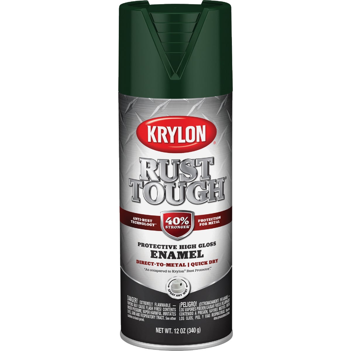 Krylon Rust Tough 12 Oz. Gloss Alkyd Enamel Spray Paint, Hunter Green