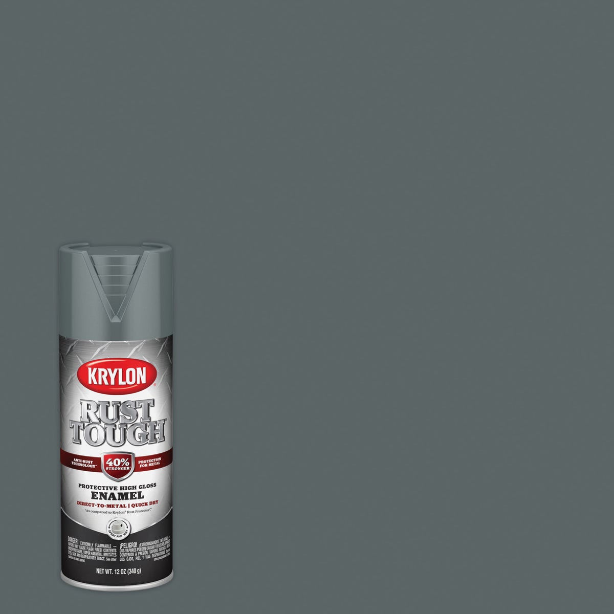 Krylon Rust Tough 12 Oz. Gloss Alkyd Enamel Spray Paint, Smoke Gray