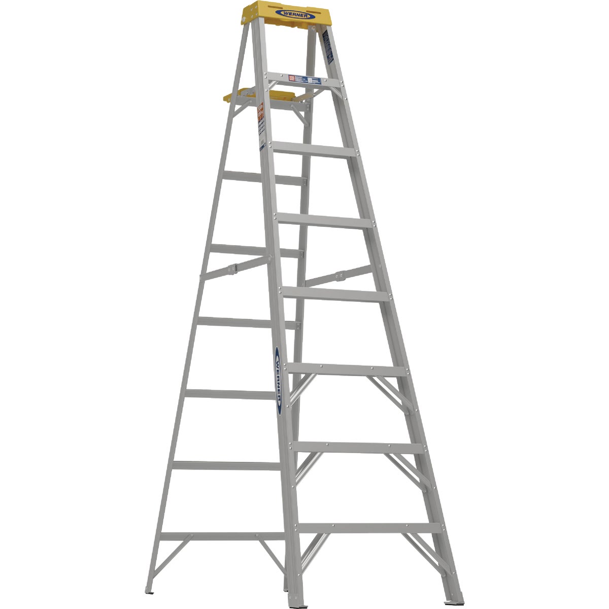 Werner 8 Ft. Aluminum Step Ladder with 300 Lb. Load Capacity Type IA Ladder Rating