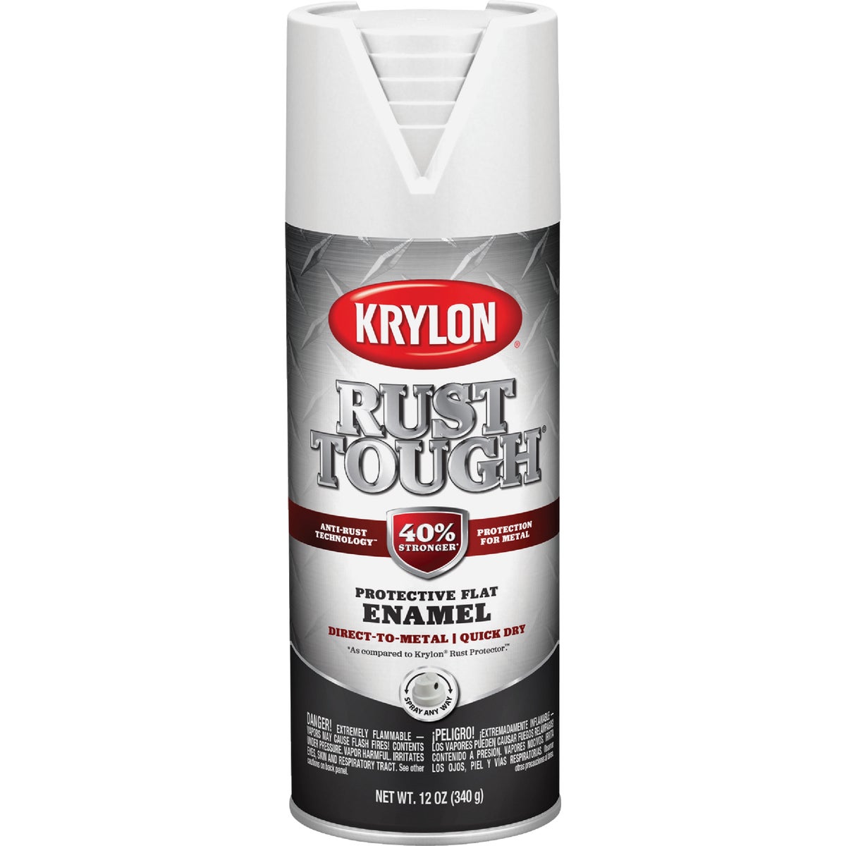 Krylon Rust Tough 12 Oz. Flat Alkyd Enamel Spray Paint, White
