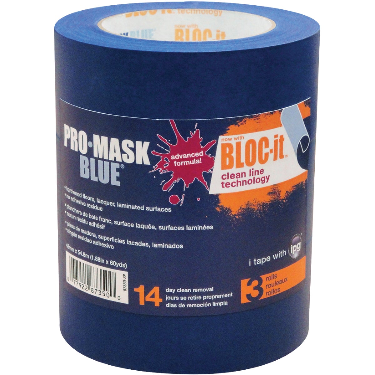 IPG ProMask Blue 1.88 In. x 60 Yd. Bloc-It Masking Tape (3-Pack)