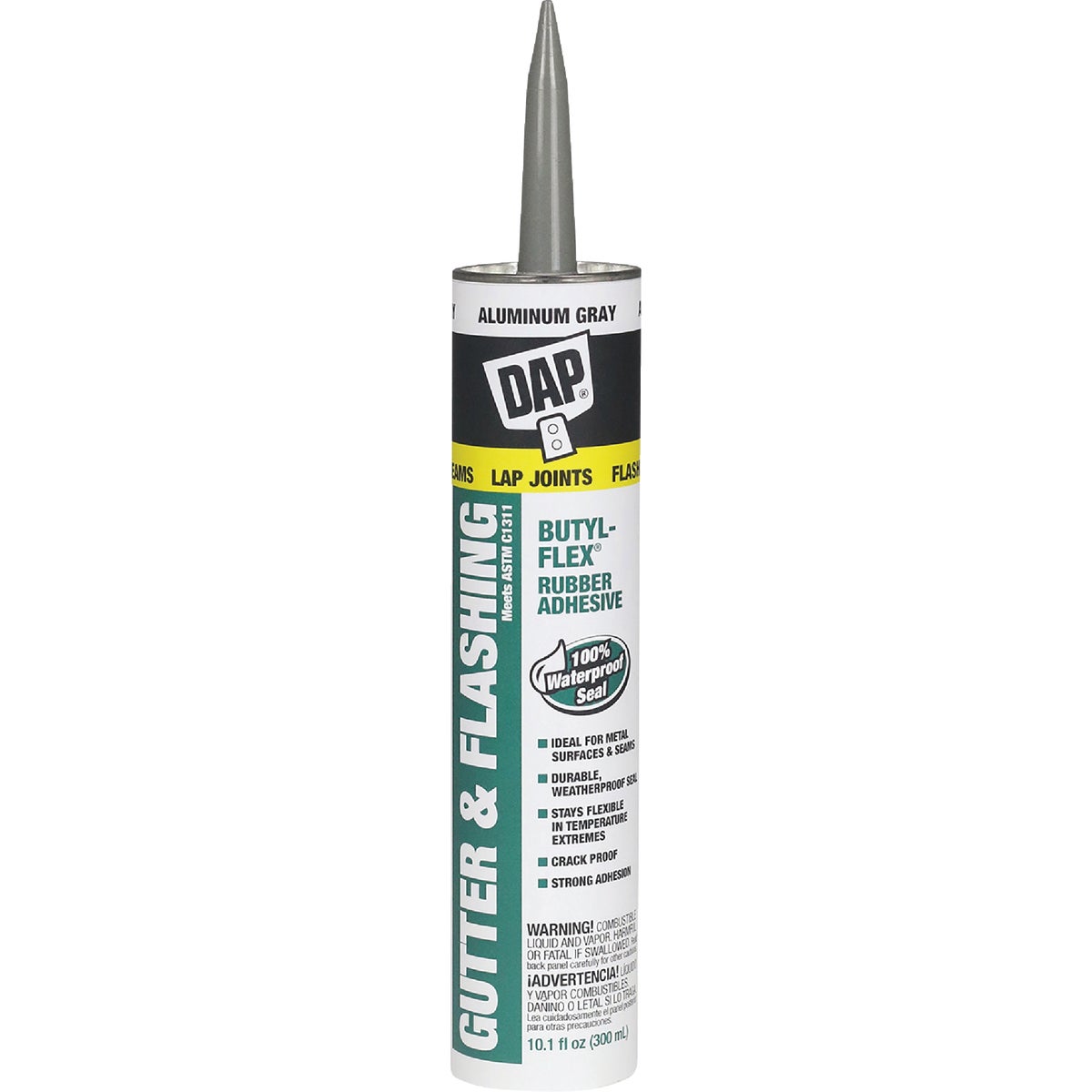 DAP BUTYL-FLEX 10.1 Oz. Gutter & Flashing Sealant, Aluminum Gray